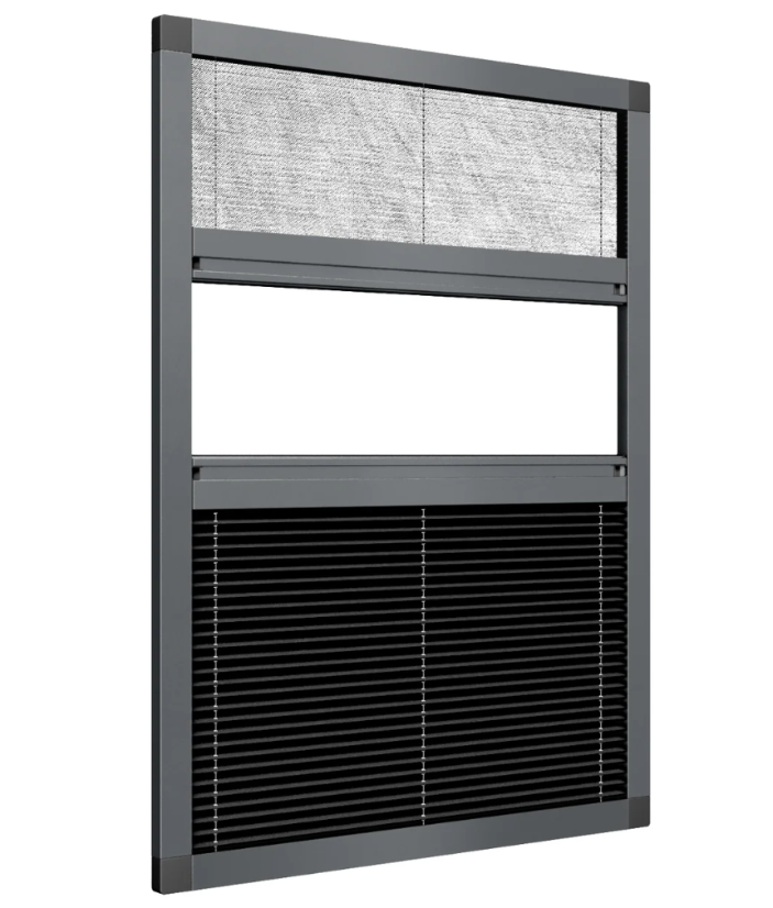 Moustiquaire Plissée et Store Occultant Pare-soleil Coulissante Sur-mesure AH Concept®