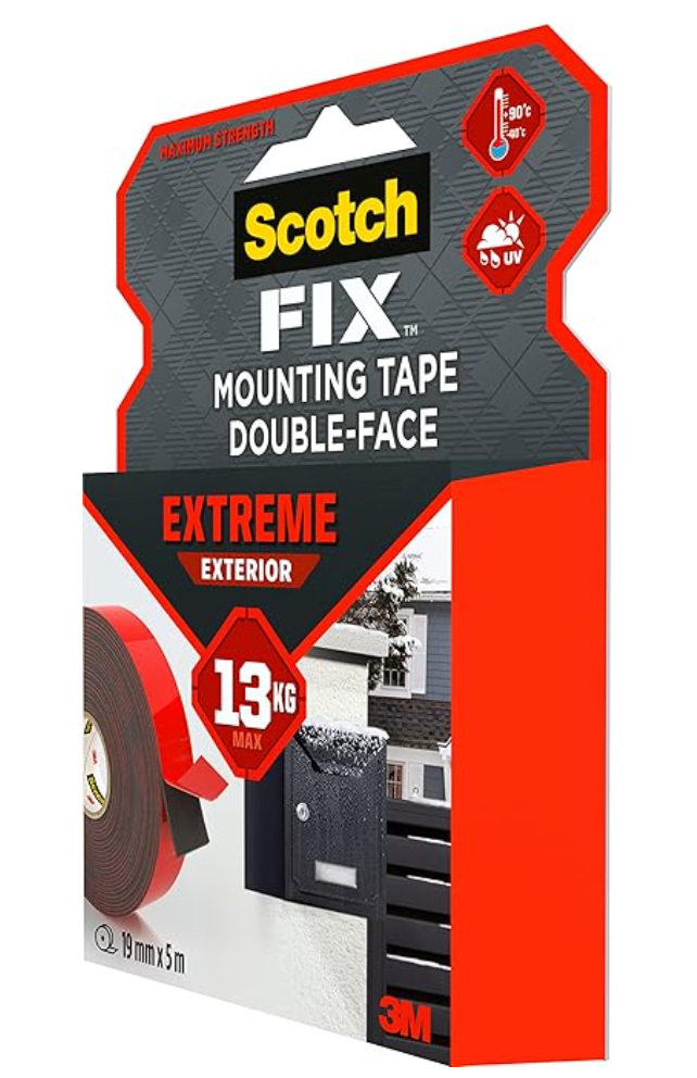 Ruban adhésif 3M Double-Face Extra-Fort pour Extérieur - 5 mètres